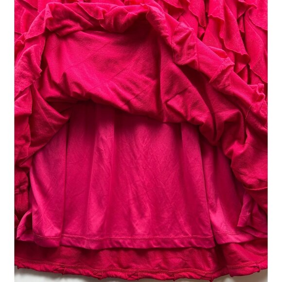 Cable & Gauge Hot Pink Ruffle Tiered Skirt Size S | Feminine Flow | Y2K Revival - Picture 5 of 6
